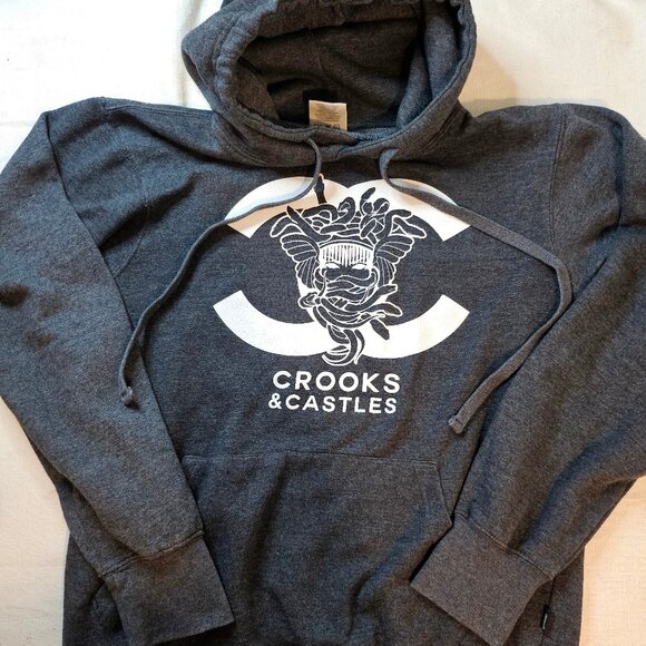 Crooks & Castles Unisex Gray Pullover Hoodie - Size M - Picture 3 of 8